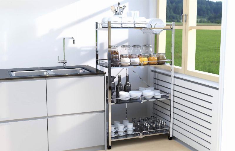 Sắp xếp chén bát gọn gàng trên kệ chén inox 2 tầng treo tường